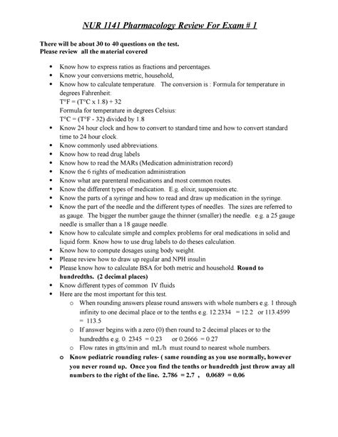 Pharmacology Exam 1 Review 2022 - MUSC 1300 - NSU - Studocu