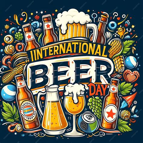 A poster of beer worlds day with a picture of a bottle of beer ...