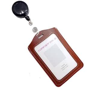 ANG Combo Pack of PU Leather ID Badge Holder Card Case with Retractable ...