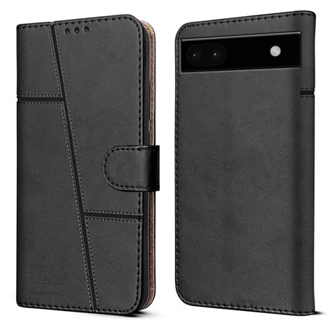 Jkobi Flip Cover Case for Google Pixel 6a (Stitched Leather with ...