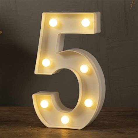 twisty villa LED MARQUEE number 5/five Asthetic Decorations 21cm/8.2in ...