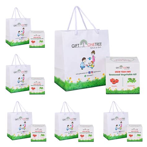 Giftonetree Seasonal Vegetable Grow Kit - 6 DIY Kit + 6 Gift Bags ...