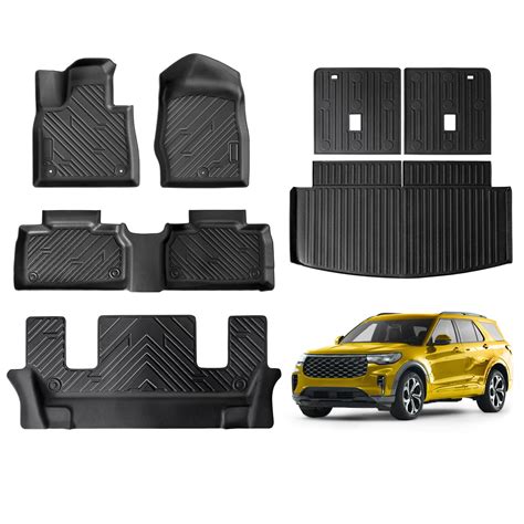 JUZISHU Floor Mats for Ford Explorer 6 Seater 2020-2024 (Not Hybrid ...