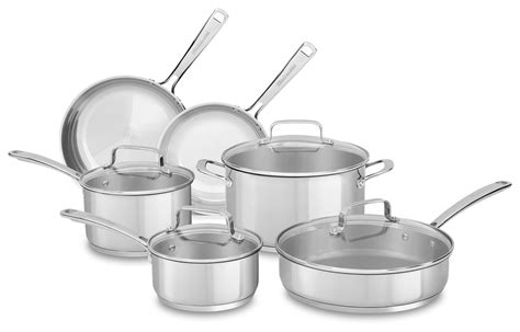 Kitchenaid Stainless Steel 10-Piece Cookware Set (Kc2Ss10Ls) - Walmart.com