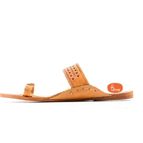Ladies Kolhapuri chappal without wadi - Yellow | Vhaan