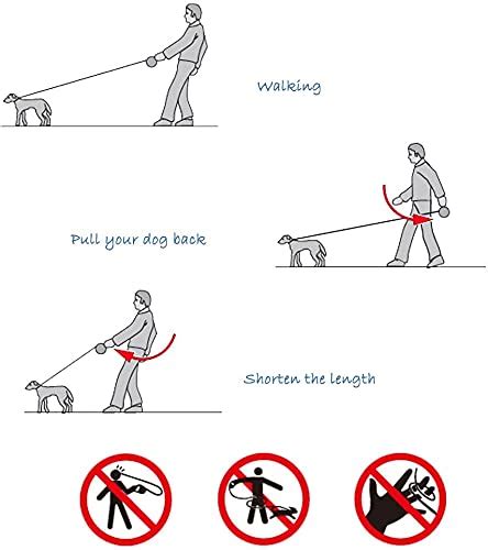 Retractable Dog Leash with Pause and Lock with One Hand Brake System ...