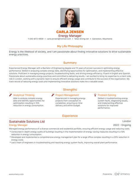 3 Successful Energy Manager Resume Examples And Writing Tips for 2024