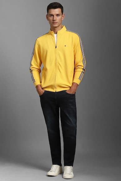 Buy Men Casual Yellow Textured Sweatshirt Online - 39736625 | Louis ...