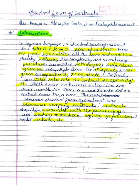 Image result for Standard Form Contract Examples