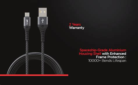 Boat Micro USB 550 Stress Resistant, Tangle-Free, Sturdy Cable with 3A ...