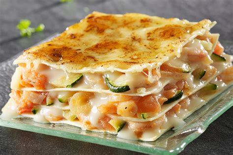 Recette de Lasagnes aux courgettes et crevettes roses  