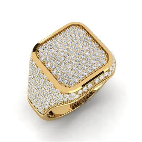 Order Men's Ring Omeara in Round cut 2.2 Carat 14ct Yellow Gold Diamond ...