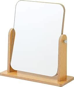 ARURA (LABEL) Wooden Desk Square Makeup Mirror - 360 Degree Rotatable ...
