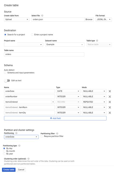 Image result for BigQuery CreateTable Syntax