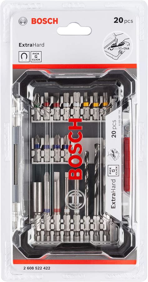 Bosch Professional 20 Pcs Mixed Screwdriver Bits Set, With 25mm And ...