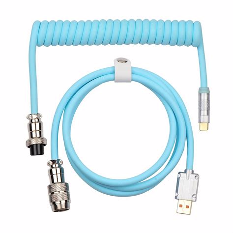 EPOMAKER Puff Aviator Coiled USB Cable, Type C Detachable Mechanical ...