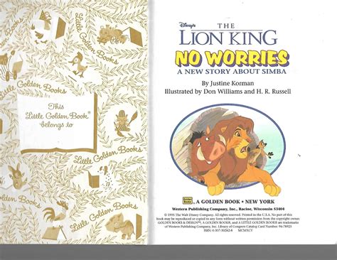 Disney's The Lion King: No Worries: A New Story About Simba (A Little ...
