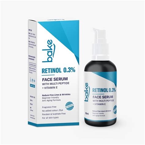 BAKE 0.3% Retinol FaceSerum With Multi Peptides For Anti Aging,Reduces ...