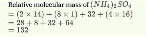 calculate the relative molecular mass of the given compound =(i) (NH⁴ ...