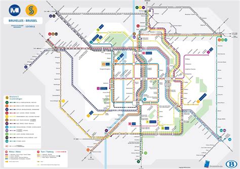 Map of Brussels train: railway lines and railway stations of Brussels