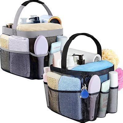Attmu 2 Pack Mesh Shower Caddy Dorm, College Bathroom Essentials with ...