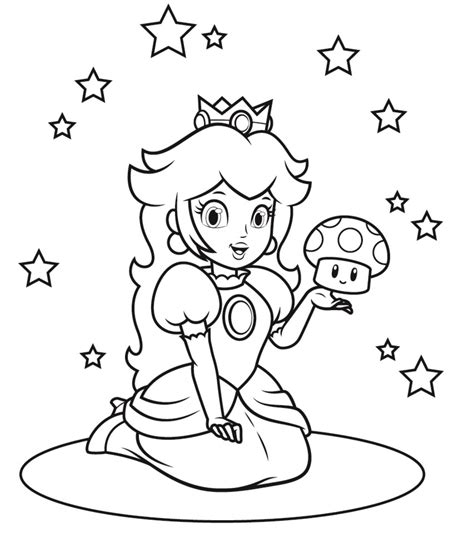 Princess Peach Coloring pages (Super Mario's Lover) - ColoringLive.com