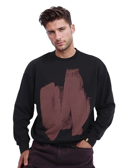 Rare Rabbit Men's Bade Black Cotton Abstract Print Boxy Fit Full Sleev