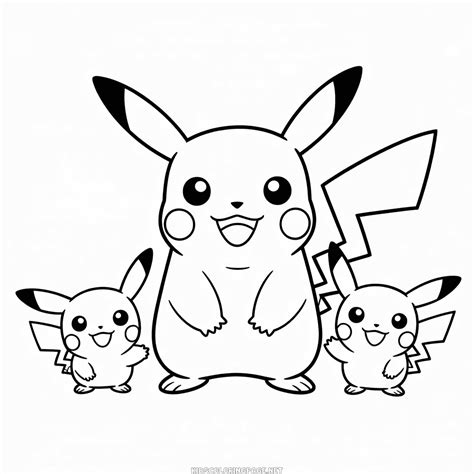 Pikachu and Friends Coloring Page | Kids Coloring Page