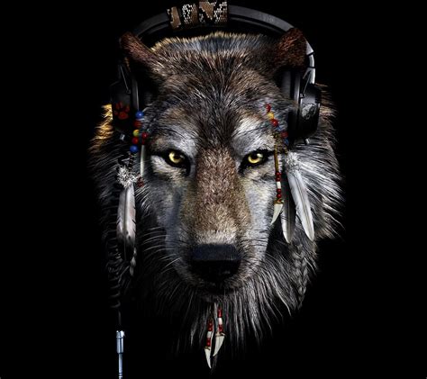 Native American Wolf Art Wallpaper