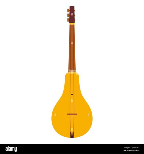 Komuz, traditional Kyrgyz string musical instrument. Flat cartoon ...