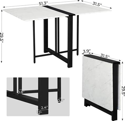 Buy SKYSONIC Folding Dining Table, Drop Leaf Table for Small Space ...