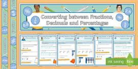 Converting Fractions Decimals and Percentages Worksheets