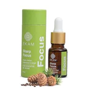 EKAM Sharp Focus Pure Essential Oil Blend, 10 ml | Aromatherapy Series ...
