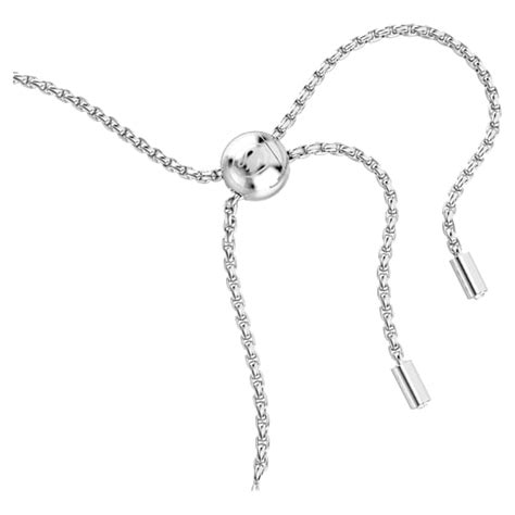 Matrix Tennis bracelet, Mixed round cuts, White, Rhodium plated | Swarovski