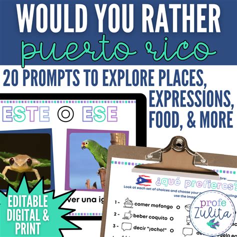 Spanish This or That Puerto Rico Culture Would You Rather Game ...