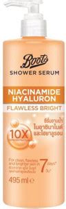 Boots NIACINAMIDE HYALURON FLAWLESS BRIGHT SHOWER SERUM: Buy Boots ...