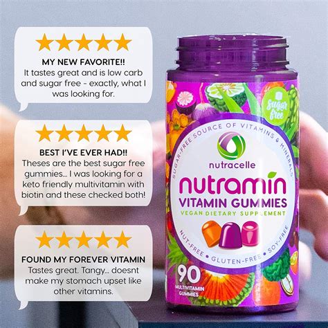 Buy NUTRAMIN Daily Vegan Keto Multivitamin Gummies Vitamin C, D3, and ...