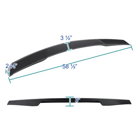 Buy Spec-D Tuning Matte Black Abs Plastic Rear Trunk Lid Spoiler Wing ...