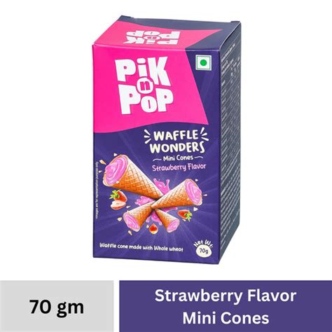 Buy Strawberry Mini Waffle Cones | Fruity Snack | Pik n Pop | Sunbeam ...