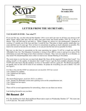 Fillable Online LETTER FROM THE SECRETARY Fax Email Print - pdfFiller