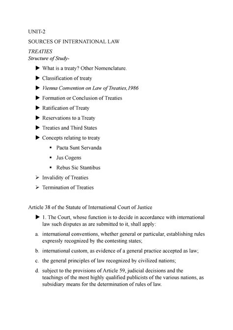 INTERNATIONAL LAW- Treaties & International Customs as sources of Int ...