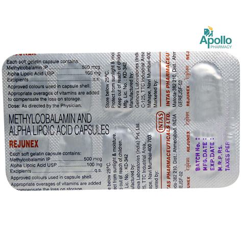 Rejunex Capsule 10's Price, Uses, Side Effects, Composition - Apollo ...