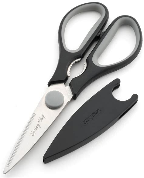 Spring Chef Kitchen Shears with Blade Cover, Stainless Steel Scissors ...