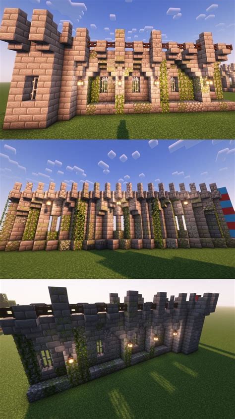 Image result for Minecraft Small Castle Wall Tutorial