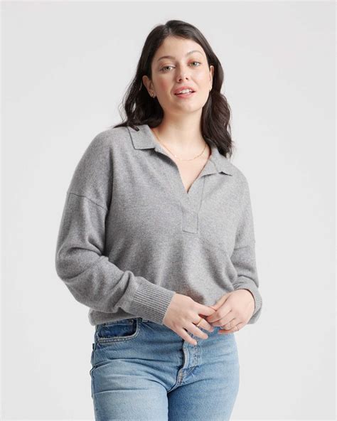 Women's Mongolian Cashmere Polo Sweater