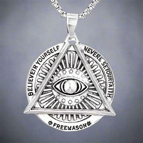Buy Now Premium SS Pendant/ Necklace - MASONIC EYE (T) - Pure Titanium ...