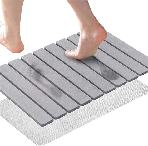 Stone Bath Mat for Bathroom Diatomaceous Earth Bath Mat Quick Drying ...