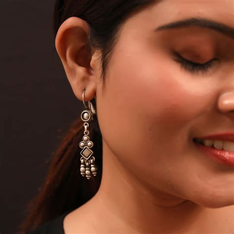 Pure Silver Light Weight Dangle Drop earrings – Joharcart