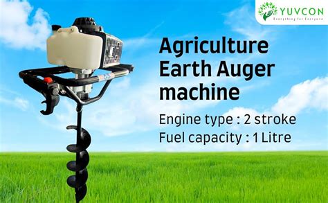 Yuvcon Earth Auger 63 cc with 6 inch Bit | Heavy Duty Engine ...
