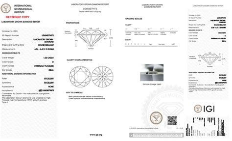 Premium 1 CT Round IGI Certified HPHT Lab Grown Diamond - D Color, IF ...